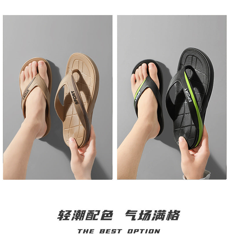 Flip flops for men, summer trend, fashion, and outerwear flip flops for outdoor leisure, anti slip beach sandals