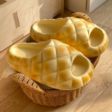 Milk Yellow Bread Slippers Women Fashion Creativity Thick Sole Slippers Women Anti Slip Soft Cute Fun Bread Sandals Girl Summer