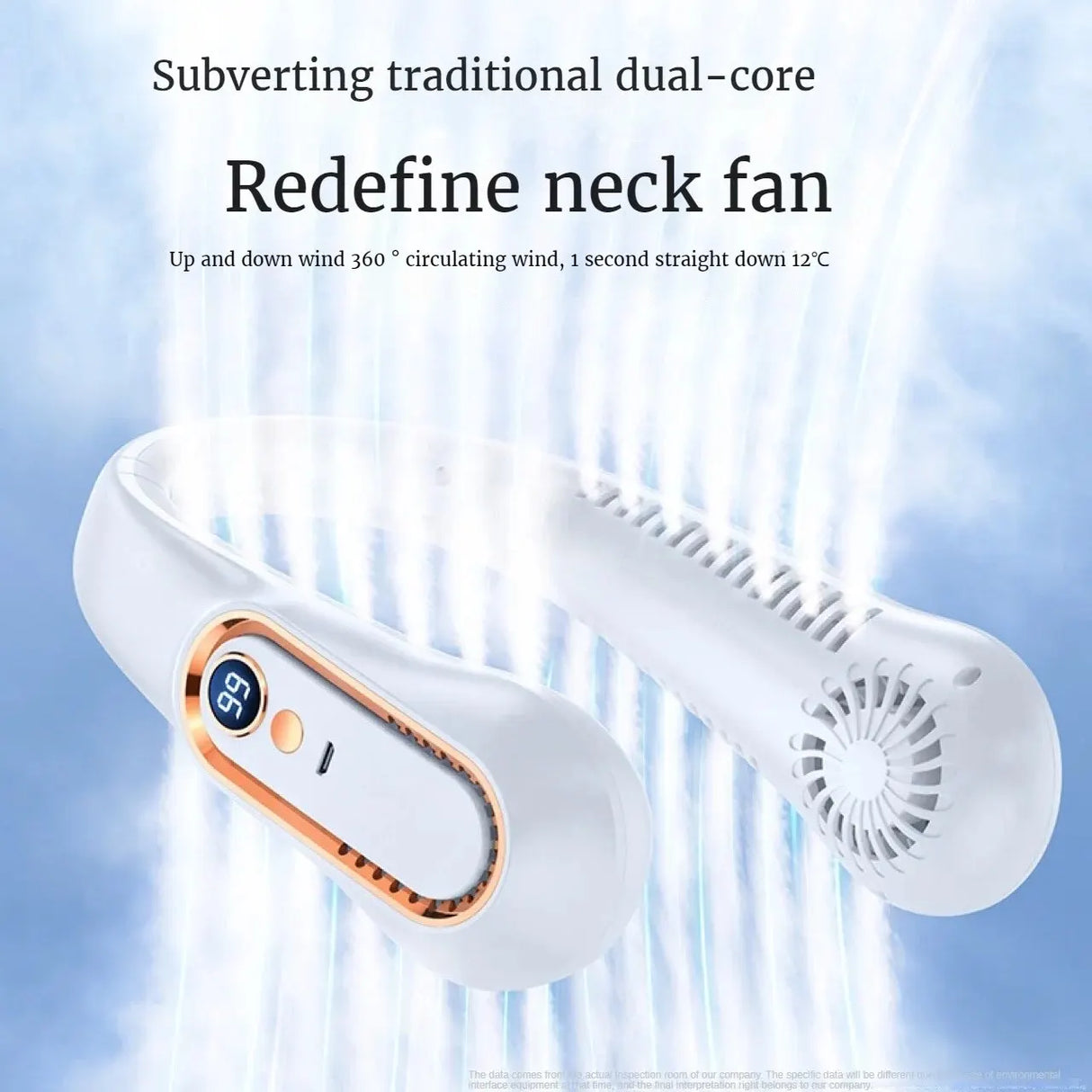 New Halter Fan USB Charging Portable Small Fan Student Office Sports Digital Display Halter Fan