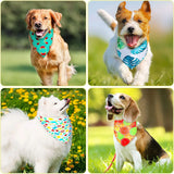 50Pack Summer Hawaii Dog Bandanas Soft Triangle Dog Scarfs Polyester Fruit Bandana Flowers Patterns for Small Medium Large Pets