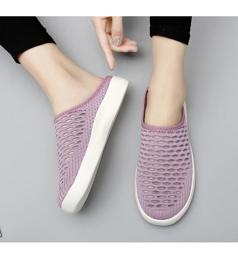 Women Slippers Sandals 2021 Summer Beach Slippers Women Breathable Mesh Flat Shoes Women Flip Flops Zapatos Mujer Home Slippers