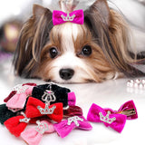 10PCS Glitter Dogs Bow Hairpin Puppy Crown Bow Clips for Dog Queen Cat Dog Hair Clip Dog Hair Accessories Pet Supplies