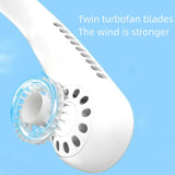 1PC Fan 1200mAh New Mini Neck Portable No Bladeless Hanging Neck Rechargeable Air Cooler 3 Speed Mini Summer Sport Fan