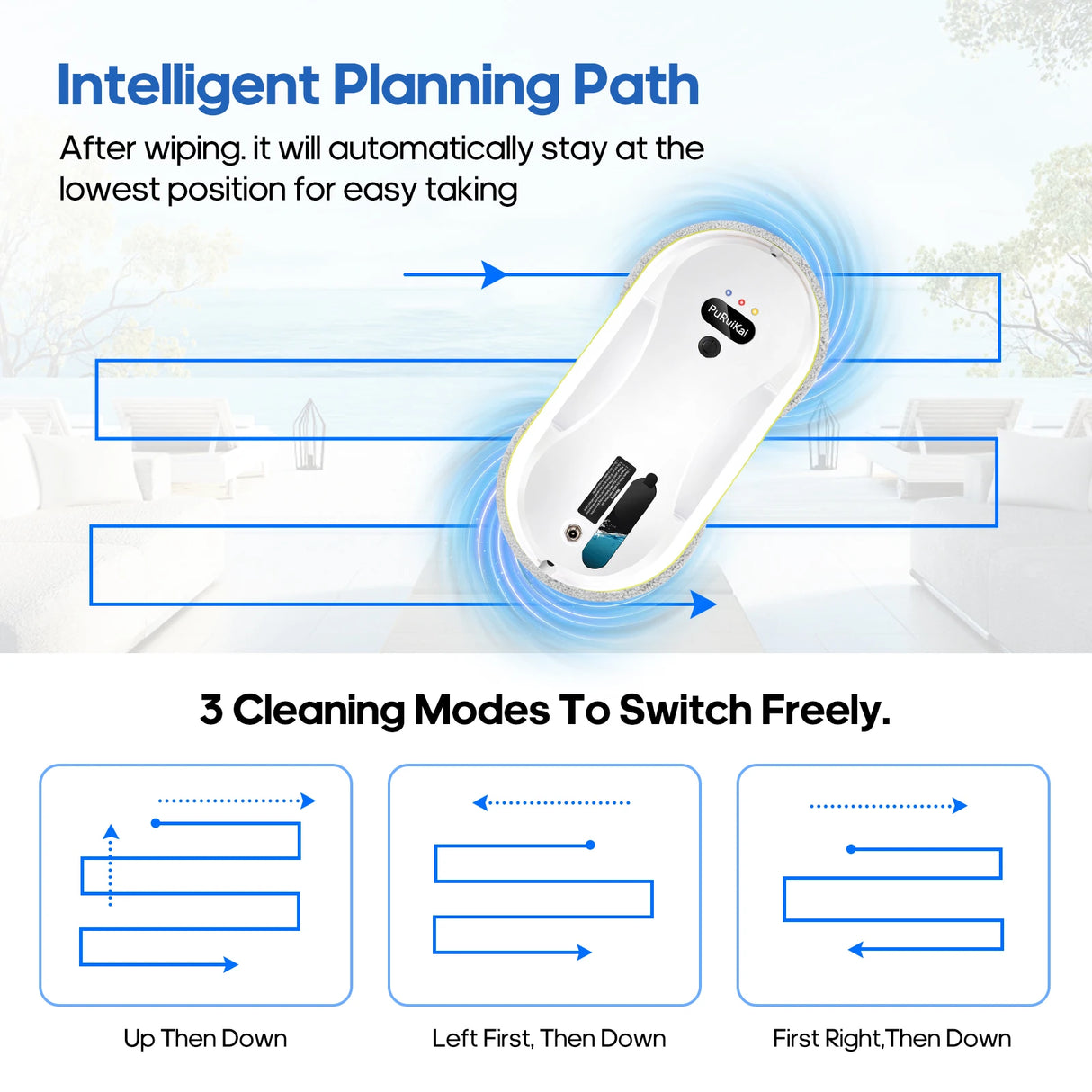 Household window automatic water spray cleaning robot vacuum cleaner remote control electric window wiper household glass wiper