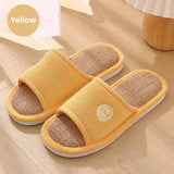 Couples Home Cotton Linen Slippers Women Indoor Bedroom Soft Slides Comfortable Men House Shoes Non-slip Breathable Flats