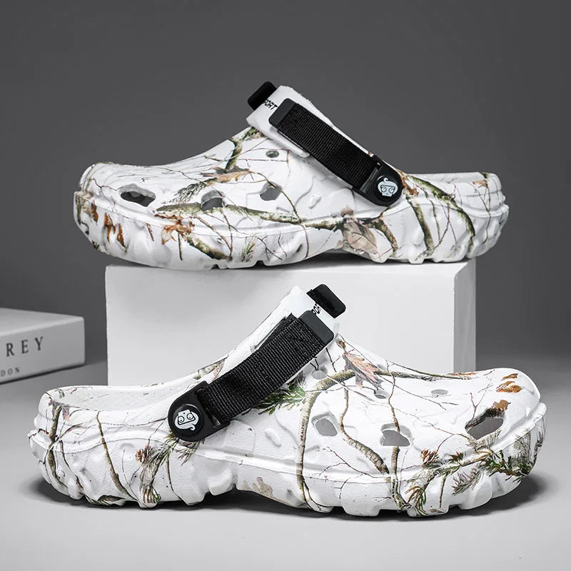 Summer Outdoor Beach Sandals Men Clogs Shoe Women Slippers Camouflage Platform Aqua Shoes Soft EVA Indoor Home Slides Flip Flops