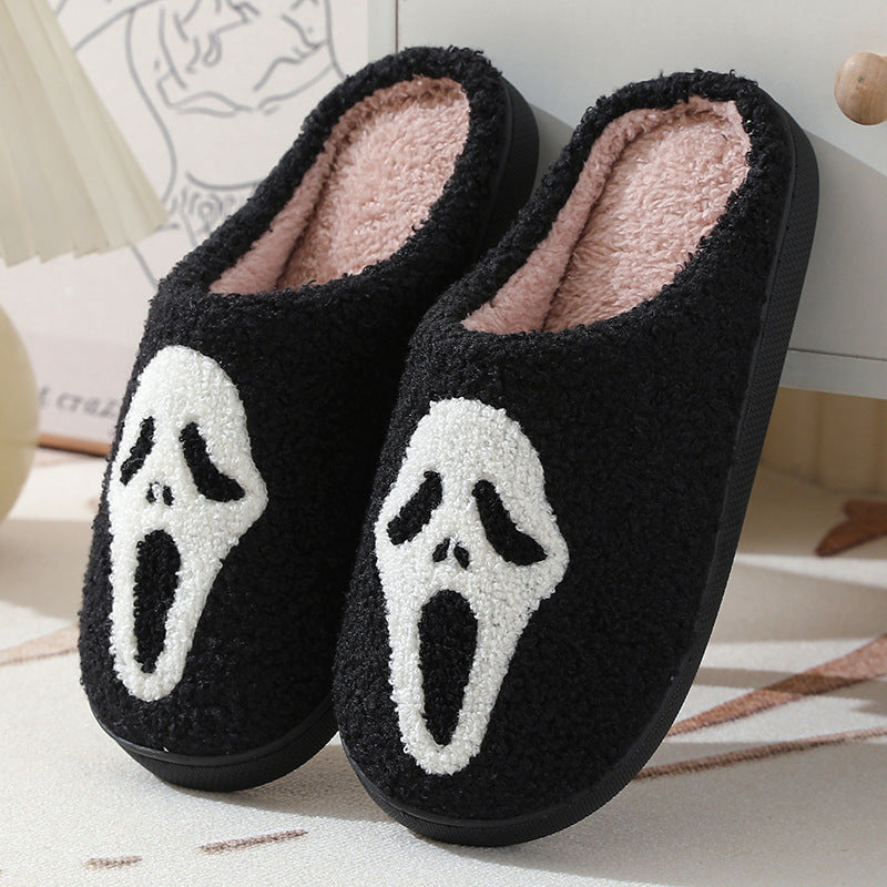 Slippers Skull Cartoon Warm Winter Cotton Slippers Men and Women's Couple Home Indoor Cotton Slippers