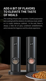 Electric Automatic Mill Pepper And Salt Grinder With LED Light Adjustable Coarseness Partner Manufacturers