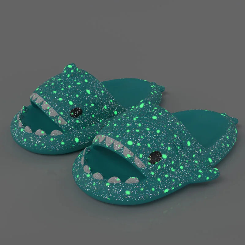 Luminous Shark Slippers Man Women Lantern Fish Slides Glowing Sandals Summer Adults Outdoor Beach Thick Sole Flip Flops