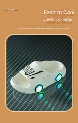 SummerChild Shoes LED Lights Slippers Baby Indoor Antiskid Sandals Boy Girl Luminous Slippers Kid Home Parent-child Sandals