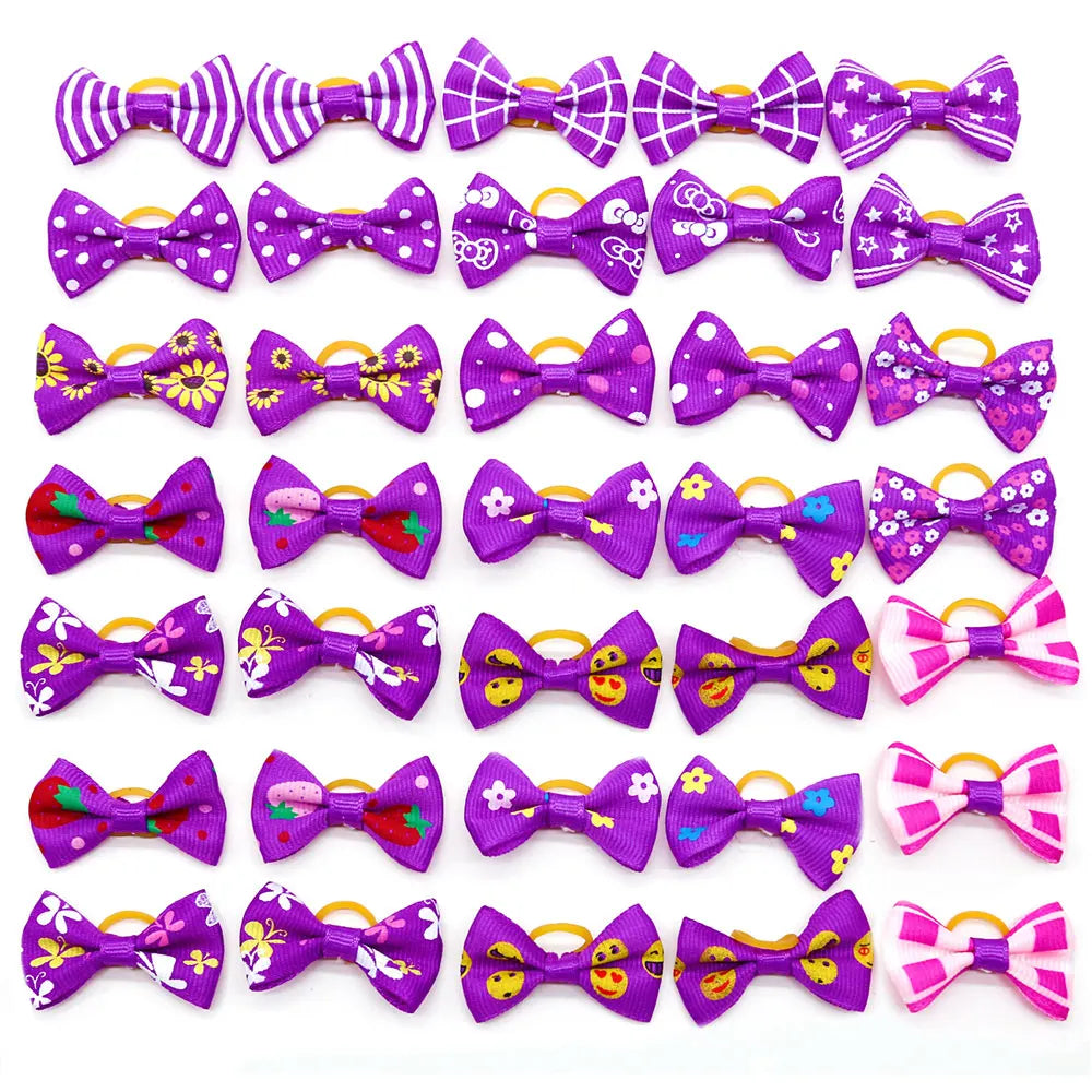 10/20/30PCS Pet Hair Accessories Bows Puppy  Grooming Bows Mix Colours Decorate Hair for Small Dog Hair Rubber Band Dog Supplier