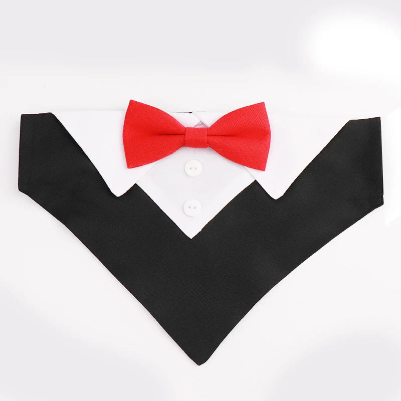 Formal Pet British Wedding Party Suit Scarf Bow Tie Collar Dog Triangle Towel Saliva Towel Pet Clothes Decoration Accessories