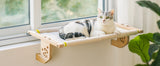 Mewoofun Sturdy Cat Window Perch Hammock Bed with Wood Metal Frame for Cats Easy to Assemble for Windowsill Bedside and Cabinet