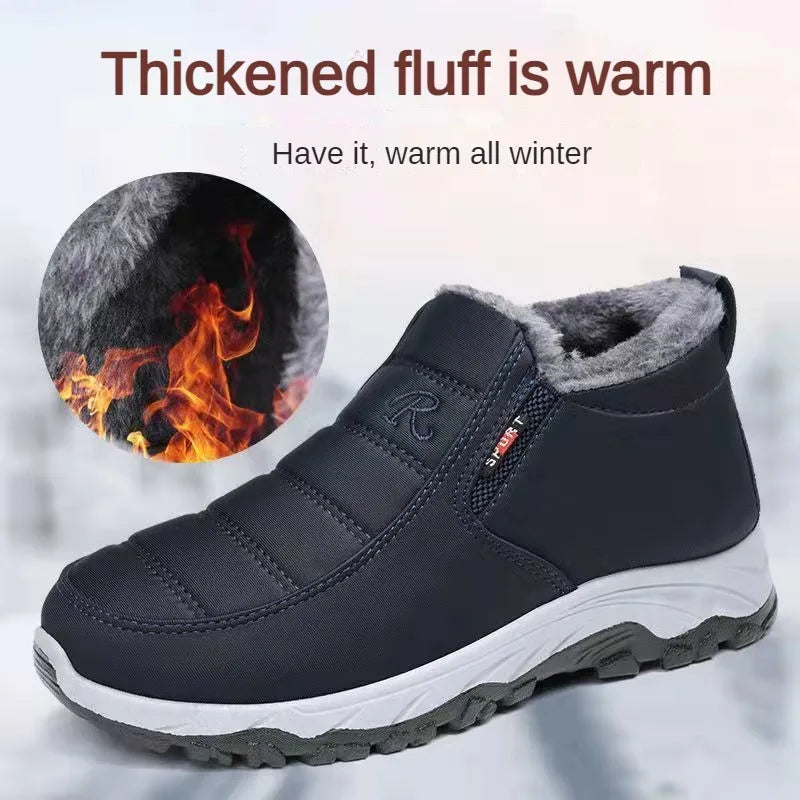 Autumn and Winter Old Beijing Cotton Shoes Women's Plush Thickened Walking, Warm and Wear resistant Shoes, Non slip Mom's Shoes