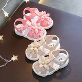 Solid Bow Children's Summer Shoes Cute PVC Beach Non Slip Sandals For Baby Girls Footwear Soft Infant Kids Fashion Sandals