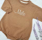 Organic Cotton Baby Sweatshirt Romper,Embroidered Name Infant Sweatshirt,Personalized Baby Sweatshirt,Newborn Gift,Baby Shower