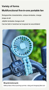 Multi Functional Handheld Mini Octopus Fan Portable USB Charging Home Outdoor Stroller With Night Light Function Small Fan