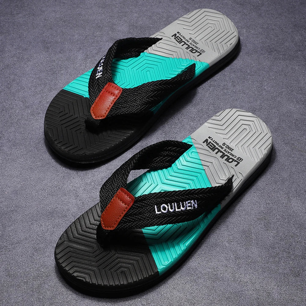 2024 New Fashion Man Flip Flops Outdoor Summer Beach Slippers for Men Casual Flip Flops Non-Slip Shoes Slippers Male