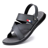 Summer Men's Brand Men's Fashion Trend Beach sandals Soft Breathable Men's Sandals Black Leather Sandals Free Shipping Shoes