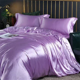 High-end Blending Natural Mulberry Silk Bedding Set Luxury Satin Silky Queen Size Duvet Cover Set with Sheets King Size Bed Set