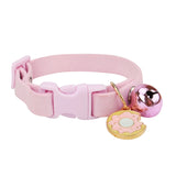 Suede Cute Cat Collar Breakaway Adjustable Girl Boy Pet Collars with Bell and Metal Pendant Decoration for Cats Kitten Puppies