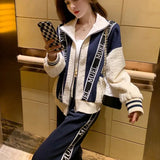 2023 Spring Winter New Women Sweater High-grade Casual Fashion Suit Plus Size Loose Small Fragrance Sports Two-piece Suit