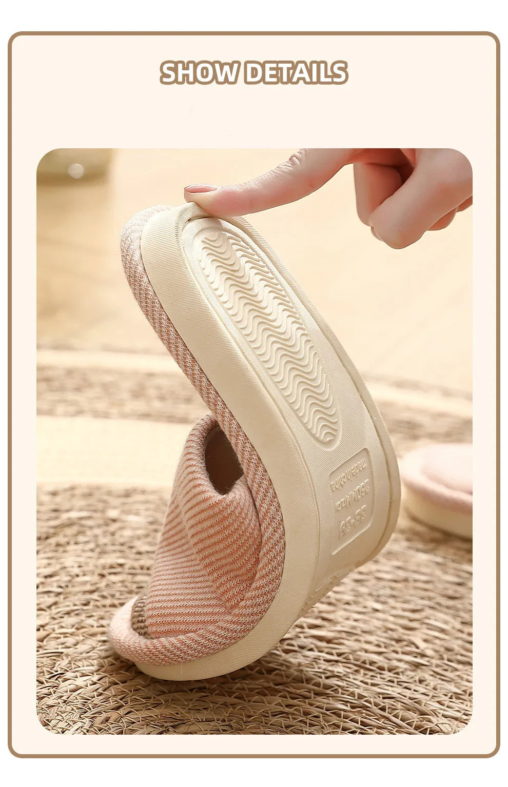 Couples Home Cotton Linen Slippers Women Indoor Bedroom Soft Slides Comfortable Men House Shoes Non-slip Breathable Flats