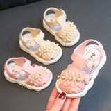 Solid Bow Children's Summer Shoes Cute PVC Beach Non Slip Sandals For Baby Girls Footwear Soft Infant Kids Fashion Sandals