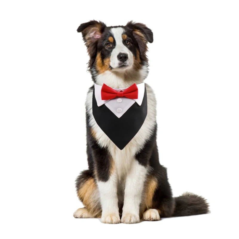 Formal Pet British Wedding Party Suit Scarf Bow Tie Collar Dog Triangle Towel Saliva Towel Pet Clothes Decoration Accessories