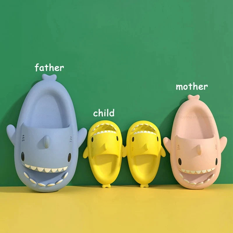 Shevalues Kids Shark Slippers Summer Fashion Children Cartoon Sandals Boys Girls Cute Beach Shoes Home Non-Slip Bathroom Slides