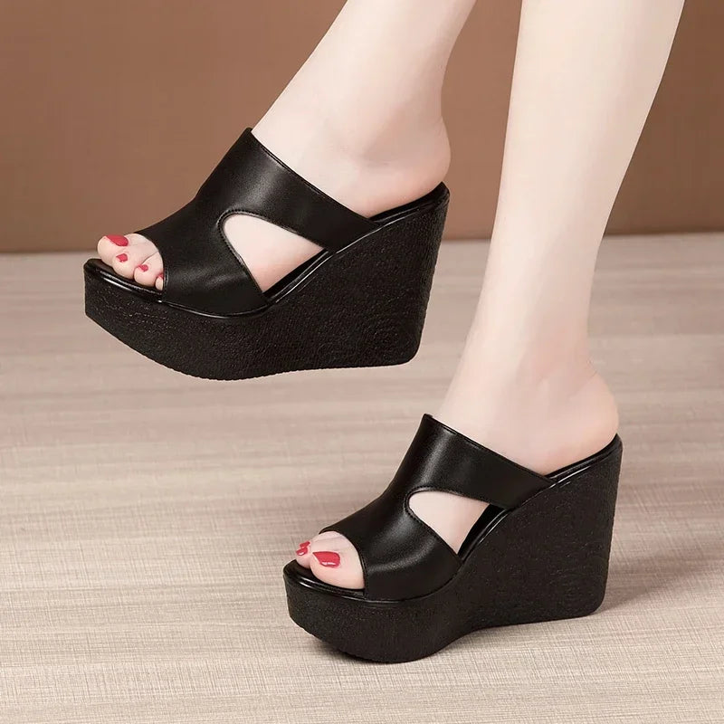 NEW Women's Summer Wedge Sandals Sexy High Heel Outer Slippers New Fashion Plus Size Sandals Open Toe Outdoor Beach Shoes