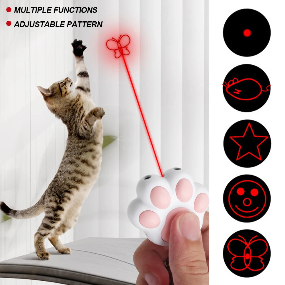 Pet Cat Laser Toys Rechargeable Multifunctional Cats Interactive Transform Pattern Kitten Training Laser Toy Dog Cat Accessories