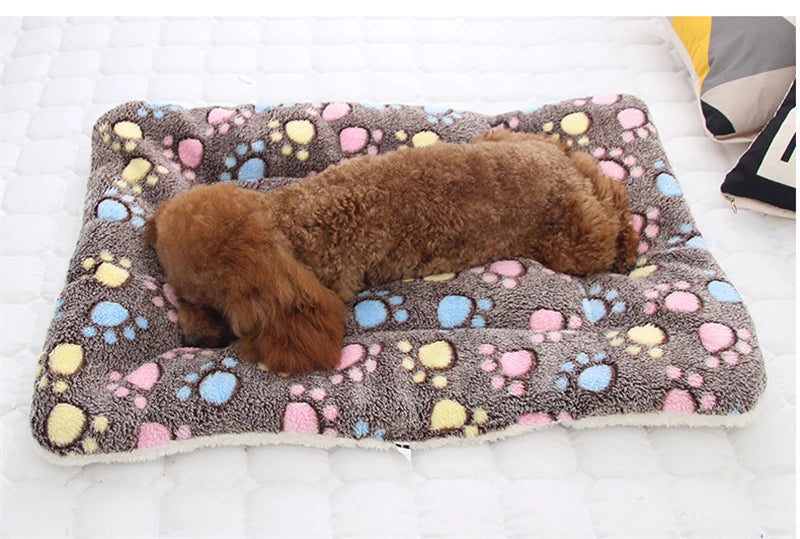 Washable Dog Bed Thickened Dog Mat Pet Cat Soft Fleece Pad Blanket Mat Cushion Home Bed Rug Keep Warm Pet Supplies cama perro