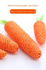 Cat Toys Carrot Pet Toys Durable Cotton Rope Woven Puppy Chew Toys for Cats Molar Cleaning Teeth Pet Supplies Cat Accessories