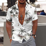 2024 Coconut Tree Shirts For Men 3d Printed Men's Hawaiian Shirt Beach 5xl Short Sleeve Fashion Tops Tee Shirt Man Blouse Camisa