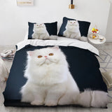 3D Cat Bedding Set Luxury Animal Duvet Cover with Pillowcase Queen King Single Double Size for Girls Boy Polyester Quilt Cover