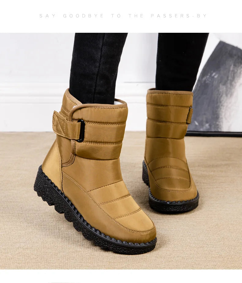 Waterproof Winter Boots for Women 2023 New Faux Fur Long Plush Snow Boots Woman Platform Shoes Warm Cotton Couples Ankle Boots