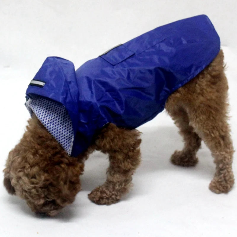 Dog Raincoat Waterproof Hoodie Jacket Rain Poncho Pet Rainwear Clothes with Reflective Stripe Outdoor Dogs Raincoat Accessories