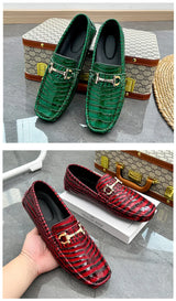 High Quality Snakeskin Leather Men Loafers Green Luxury Men Casual Shoes Comfort Lightweight Macasin Shoes For Men Plus Size 48