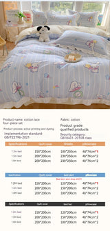 Sanrio Kids Bedding Set Kuromi Cinnamoroll Mymelody Duvet Cover Bed Sheet Pillowcase Bedsheet Double Single King Queen Twin Size