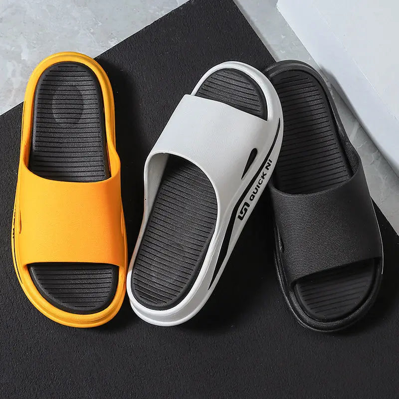 METASCH Fashionable Men Slippers Ins Summer Korean Version Outdoor Trend Non Slip Wear-resistant Beach Home Bathroom Sandals