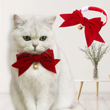 Pet Neck Circle Eye-catching Safe Buckle Fine Craftsmanship Pet Kitten Cat Velvet Bowknot Necklace Cat Collar Dress-up