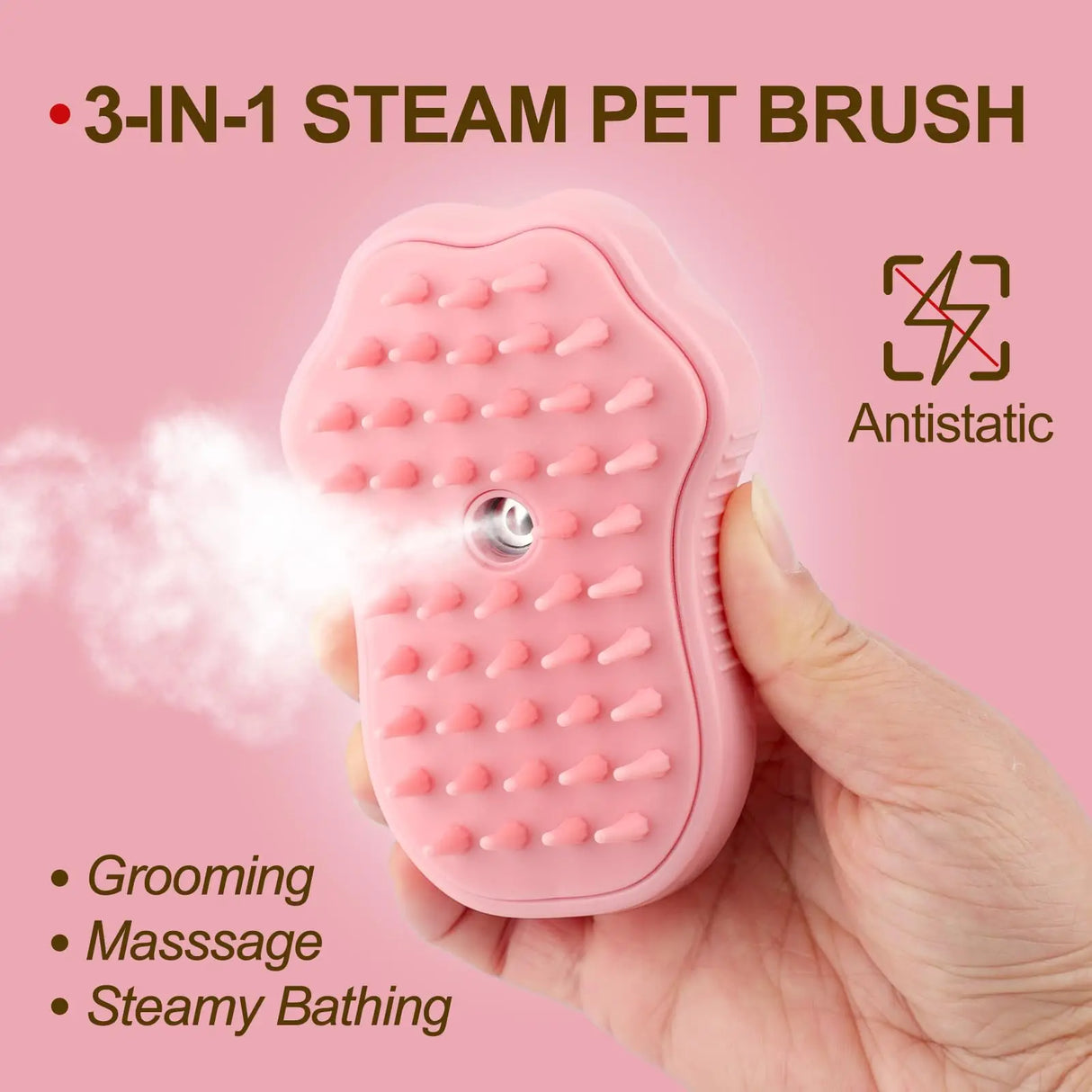 3 in 1 Cat Steam Brush Comb Dog Shower Brush Electric Spray Cat Hair Brushes Massage Pet Grooming Hair Removal