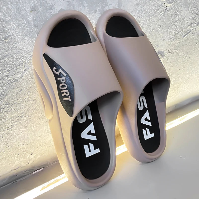 Fashion Men's Sandal Slippers Summer Sneaker Slippers Men Thick Bottom Platform Slides Soft PVC Slippers Casual Beach Shoes