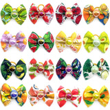 10/20/30pcs Dog Grooming Bows Love Heart Pearl Accessories Pet Dog Hair Bows Rubber Bands Small Dog Yorkshire Hair Bows