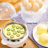 Multifunctional Egg Boiler Electric Egg Steamer Cooking Breakfast Machine Double Layers Egg Cooker Mini Steamer Poacher Kitchen