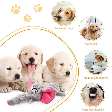 Cartoon Animals Dog Chew Toys Plush Resistance To Bite Squeaky Sound Pet Toys for Small Large Dogs for Cleaning Teeth Supplies