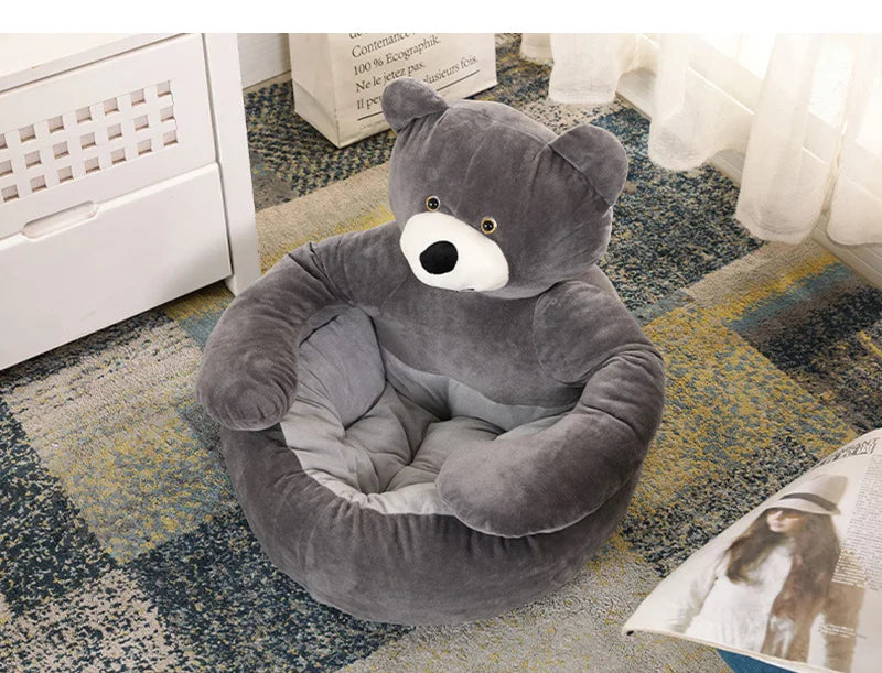 Semi-Enclosed Bear Pet Dog Bed Ultra Soft Cat Bed Detachable Plush Puppy Bed Winter Warm Sleeping Bed Mat Pet Product