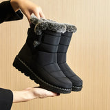 Waterproof Winter Boots for Women 2023 New Faux Fur Long Plush Snow Boots Woman Platform Shoes Warm Cotton Couples Ankle Boots