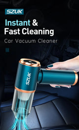 SZUK Mini Car Vacuum Cleaner Wireless Powerful Portable Cleaning Machine Handheld for Car Blow 2 In 1 Home Appliances